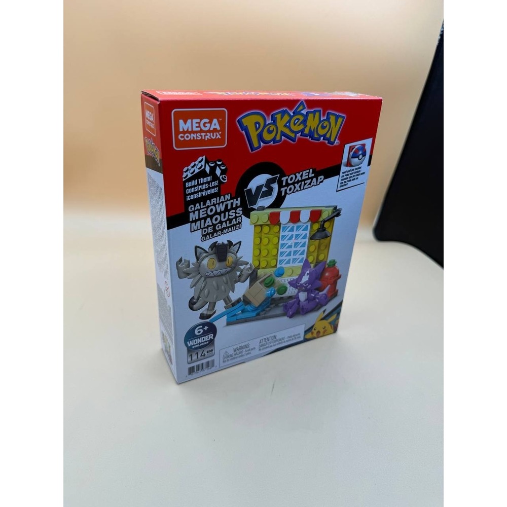 MEGA Construx Pokémon Galarian Meowth vs Toxel 114 Piece Building Set NEW SEALED